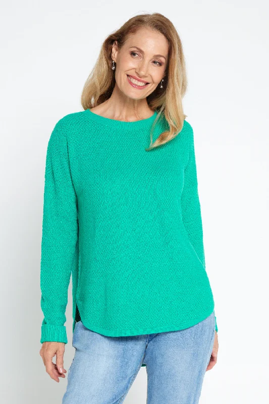 Women's Blouse for BusinessBrenda Waffle Knit - Jade Green