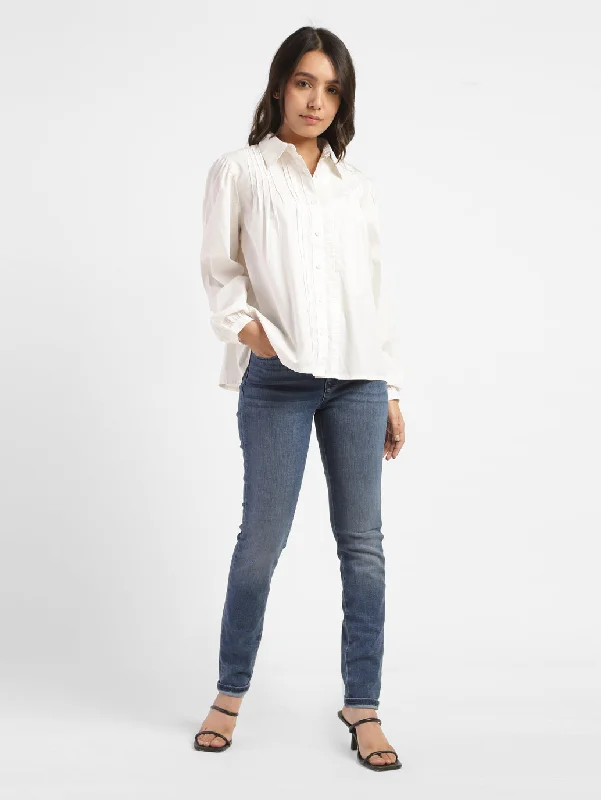 Women's Blouse with Mid-LengthWomen's Solid Spread Collar Shirt