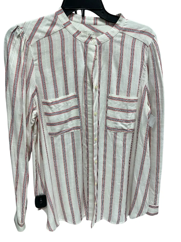 Women's Blouse for OfficeBlouse Long Sleeve By Loft In Striped Pattern, Size: M