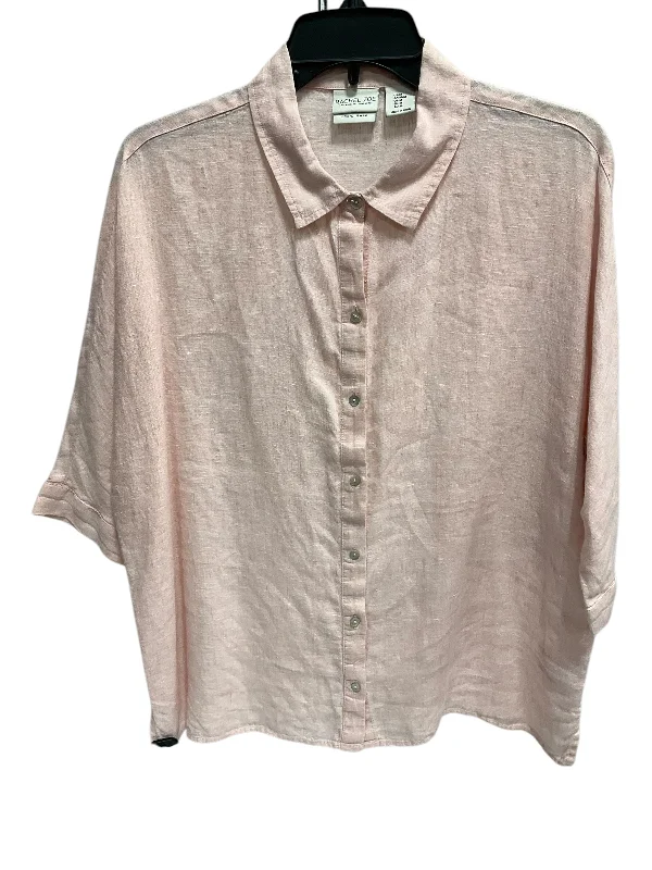 Women's Blouse with HoodBlouse Short Sleeve By Rachel Zoe In Pink, Size: M