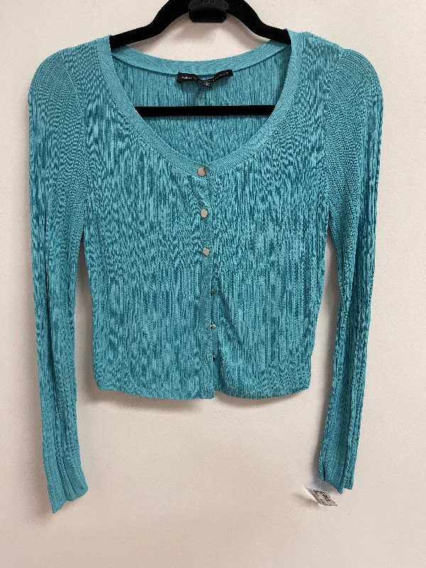 Women's Ribbed SweatersCardigan By White House Black Market In Blue, Size: M