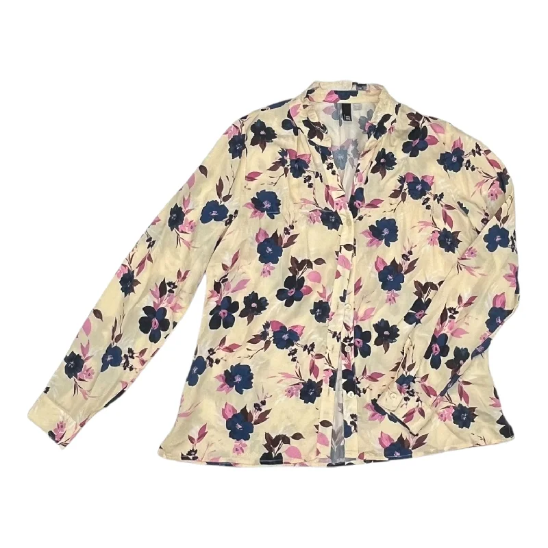 Women's Blouse with High CollarBlouse Ls By Kut In Floral Print, Size:M