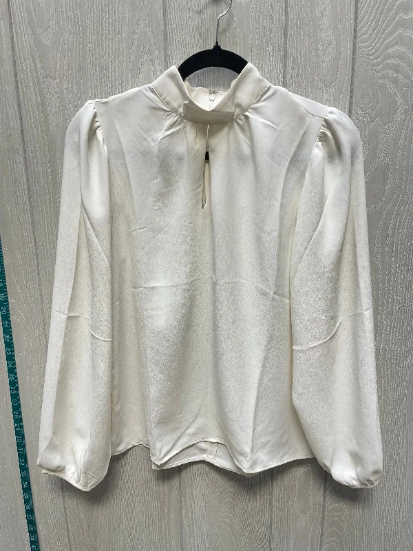 Women's Blouse with PocketsBlouse Long Sleeve By Ann Taylor In Cream, Size: S