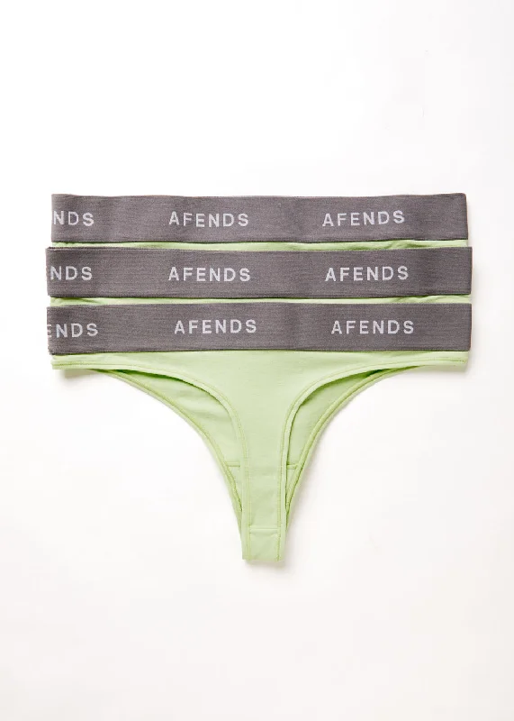 Women's Ruffled BlouseAFENDS Womens Molly - G-String Briefs 3 Pack - Lime Green