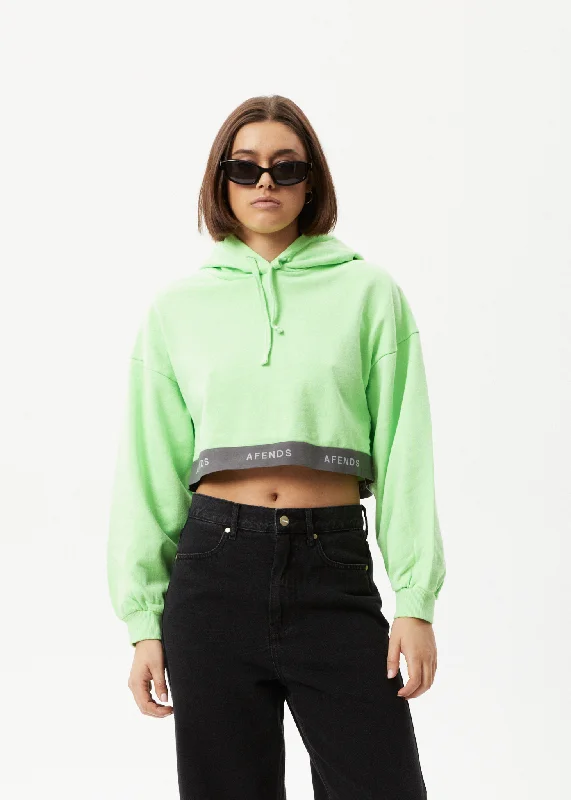 Women's Blouse with RufflesAFENDS Womens Homebase - Cropped Hoodie - Lime Green