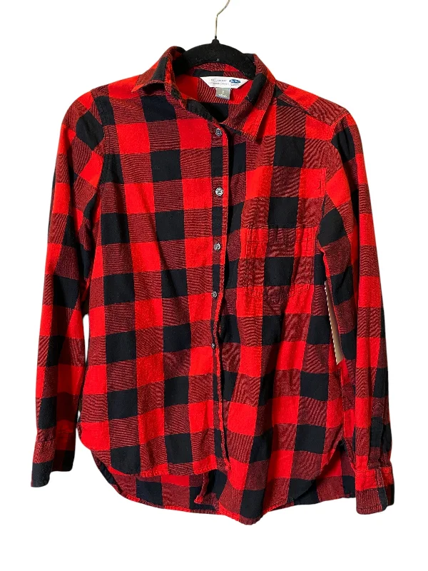 Women's Blouse for HolidayBlouse Long Sleeve By Old Navy In Plaid Pattern, Size: S