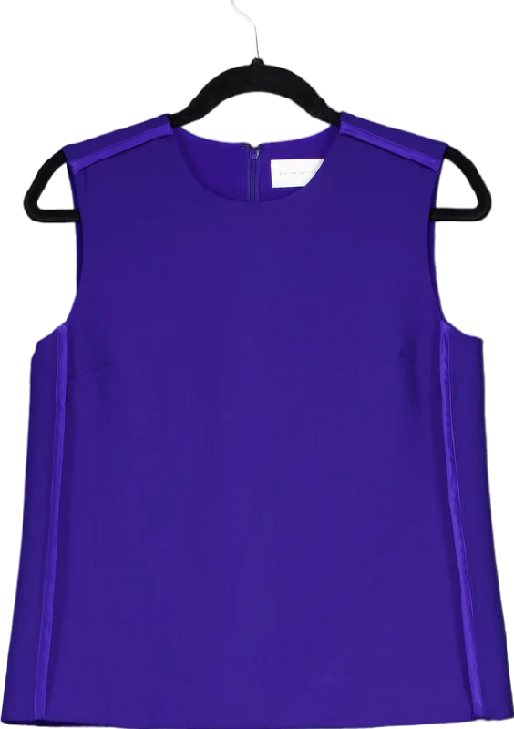 Women's Estonian Wool SweatersVictoria Victoria Beckham Purple Sleeveless Top UK 10