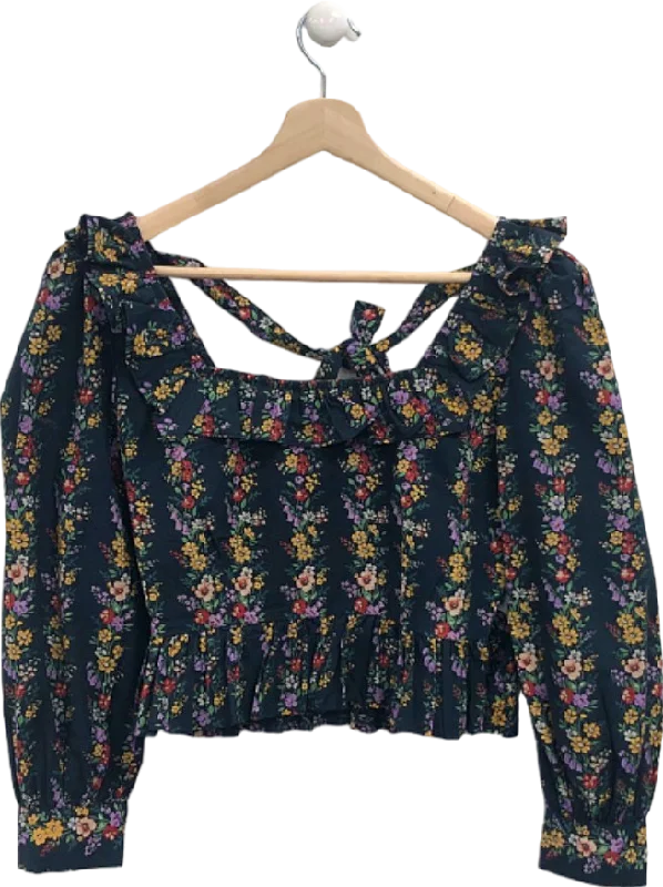 Women's Straight Hem SweatersPink City Prints Multicolour Floral Top UK XS