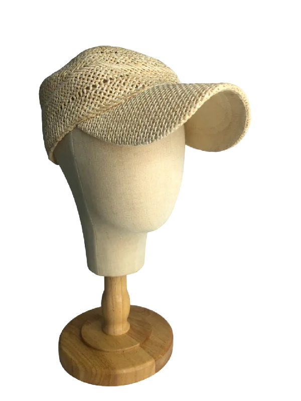 Women's Albanian Wool SweatersEcho Beige Woven Straw Baseball Cap M