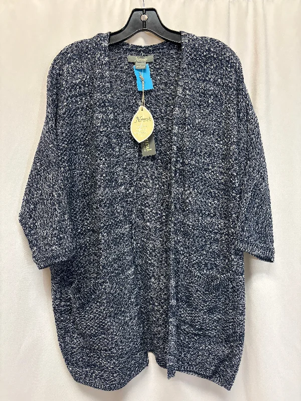 Women's Acrylic SweatersSweater Cardigan By Natural Reflections In Blue, Size: S