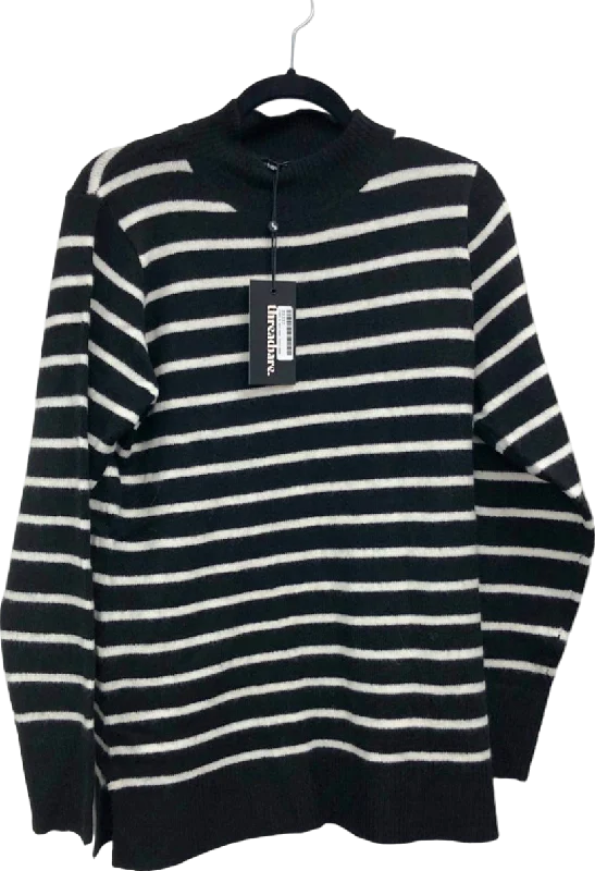 Women's Shawl Collar SweatersThreadbare Black and White Striped Sweater UK 12