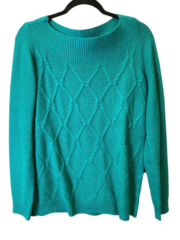 Women's Mandarin Collar SweatersSweater By Hannah In Teal, Size: M