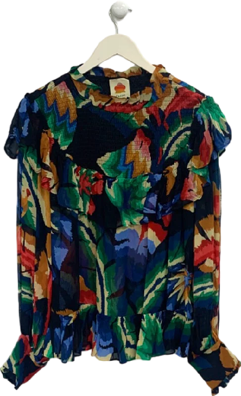 Women's Montenegrin Wool SweatersFarm Colourful Patterned Blouse Size L