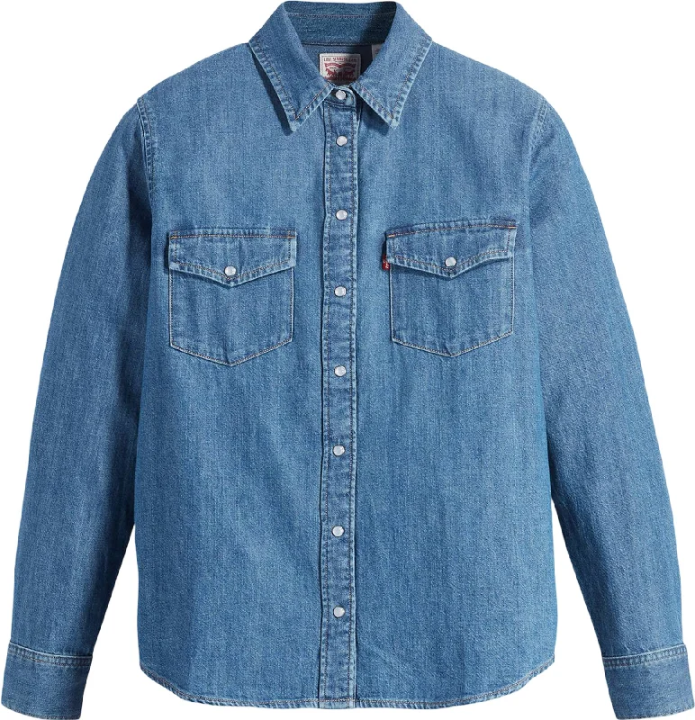 Women's Blouse with PleatsEssential Western Denim Shirt - Women's|-|Chemise en denim Western Essential - Femme