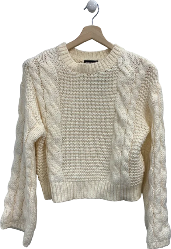 Women's Albanian Wool SweatersPrettyLittleThing Cream Cable Knit Jumper XS