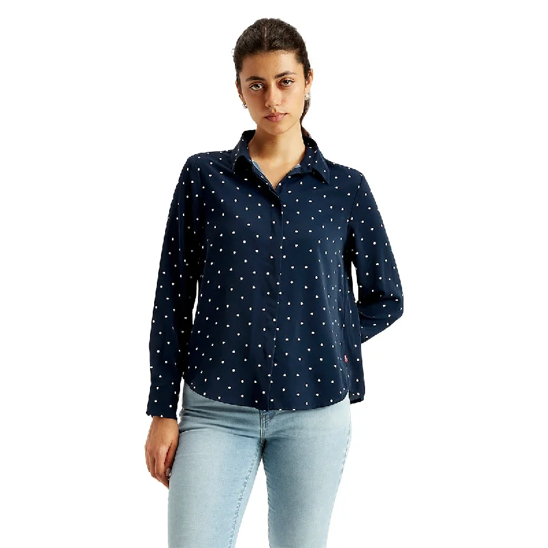 Women's Blouse with Mandarin CollarWomen's Polka Dot Regular Fit Shirt