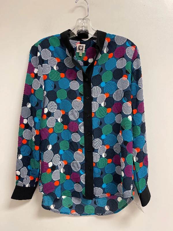 Women's Blouse with BeadsBlouse Long Sleeve By Anne Klein In Multi-colored, Size: S