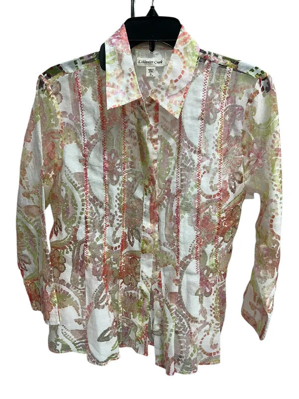 Women's Blouse for EveningBlouse Long Sleeve By Coldwater Creek In Multi-colored, Size: M