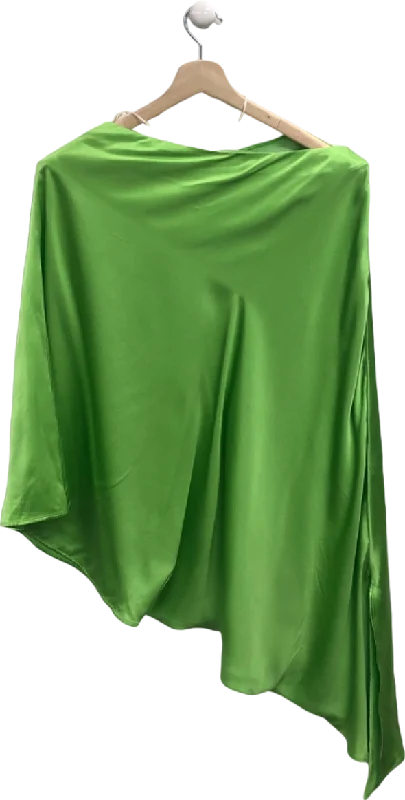 Women's Boat Collar SweatersBernadette Green Silk Cape Top  UK 6