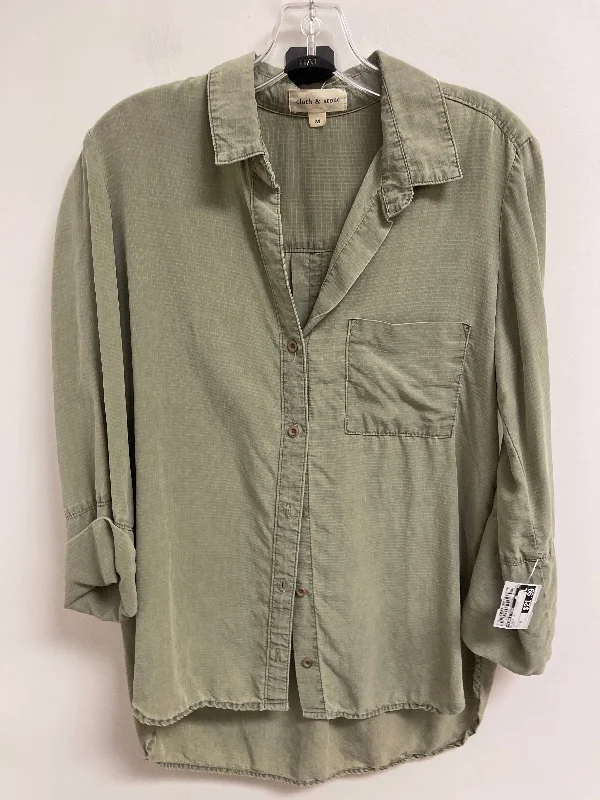 Women's Blouse with Short SleevesBlouse Long Sleeve By Cloth & Stone In Green, Size: M