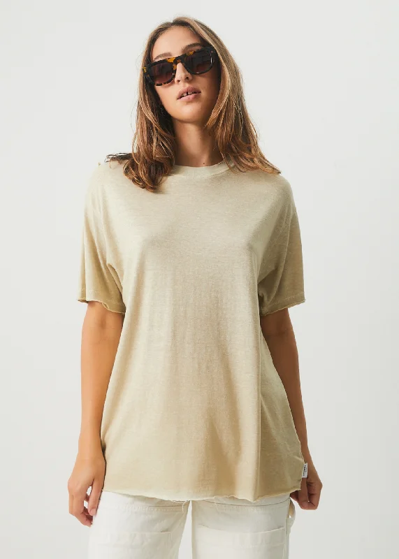 Women's Blouse with FrillsAFENDS Womens Slay - Oversized Tee - Cement