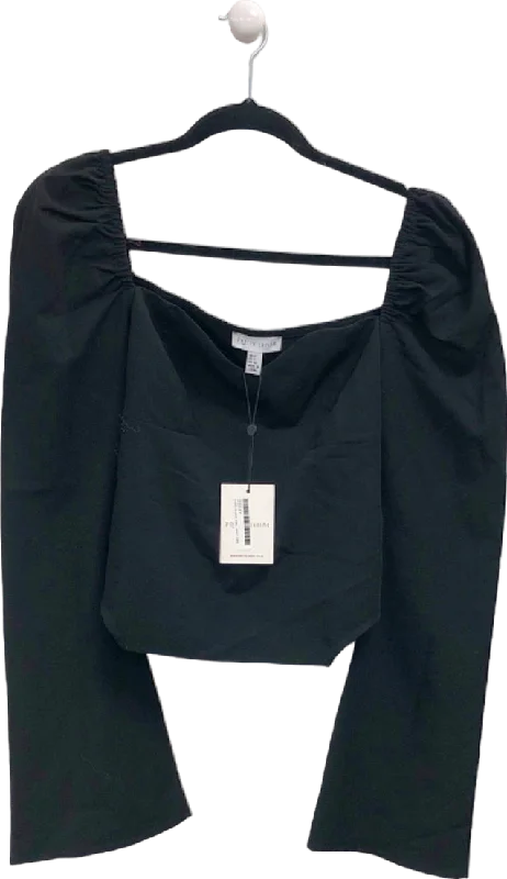 Women's Mandarin Collar SweatersPretty Lavish Black Square Neck Top UK 8