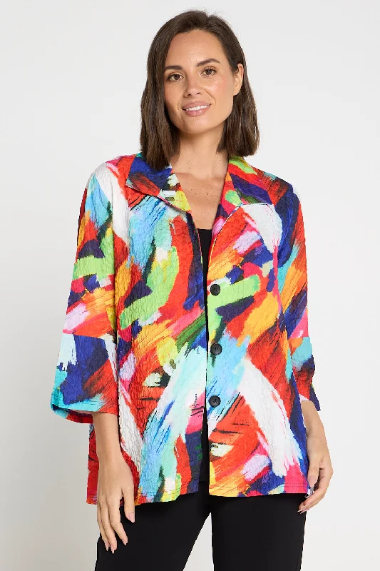 Women's Blouse with Keyhole NeckVeronica Blouse - Radient Sunset