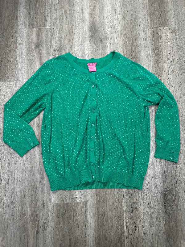 Women's Greek Wool SweatersCardigan By Woman Within In Green, Size: 2x