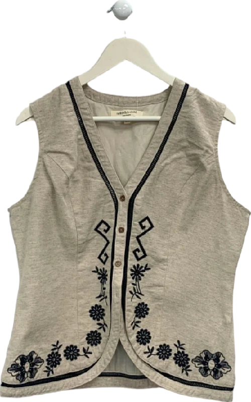 Women's Latvian Wool SweatersNobody's Child Beige Embroidered Vest Top UK 16