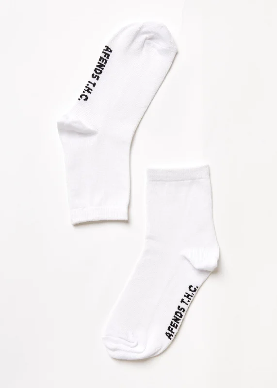 Women's Patterned BlouseAFENDS Unisex All Time - Crew Socks - White