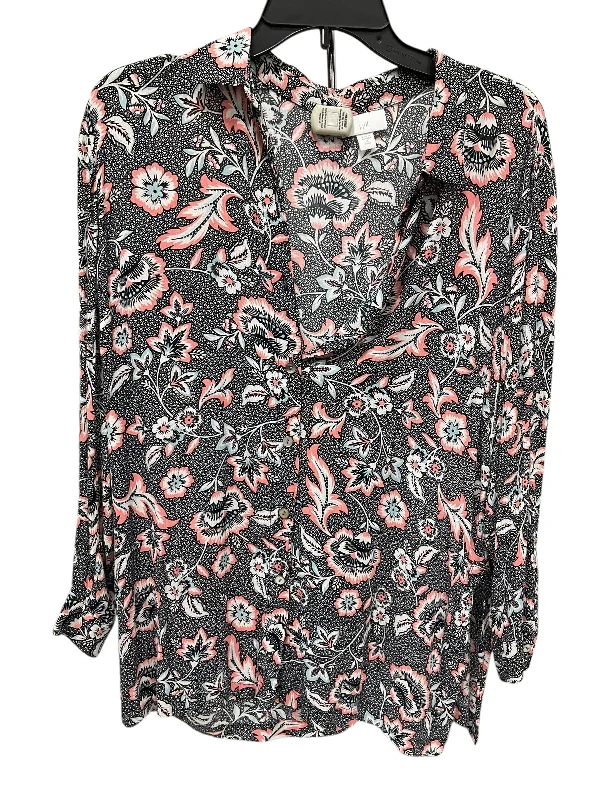 Women's Blouse with PocketsBlouse Long Sleeve By J. Jill In Floral Print, Size: Petite  M