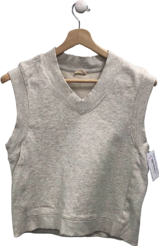 Women's Narrow Collar SweatersAdanola Grey Sleeveless V-Neck Sweatshirt XS