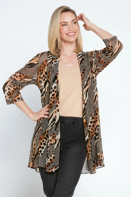 Women's Blouse with Square NeckLexie Easy Fit Jacket - Leopard/Tiger