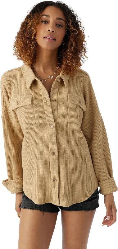 Women's Blouse with Low CollarTour Waffle Knit Jacket - Women's|-|Manteau en tricot gaufré Tour - Femme