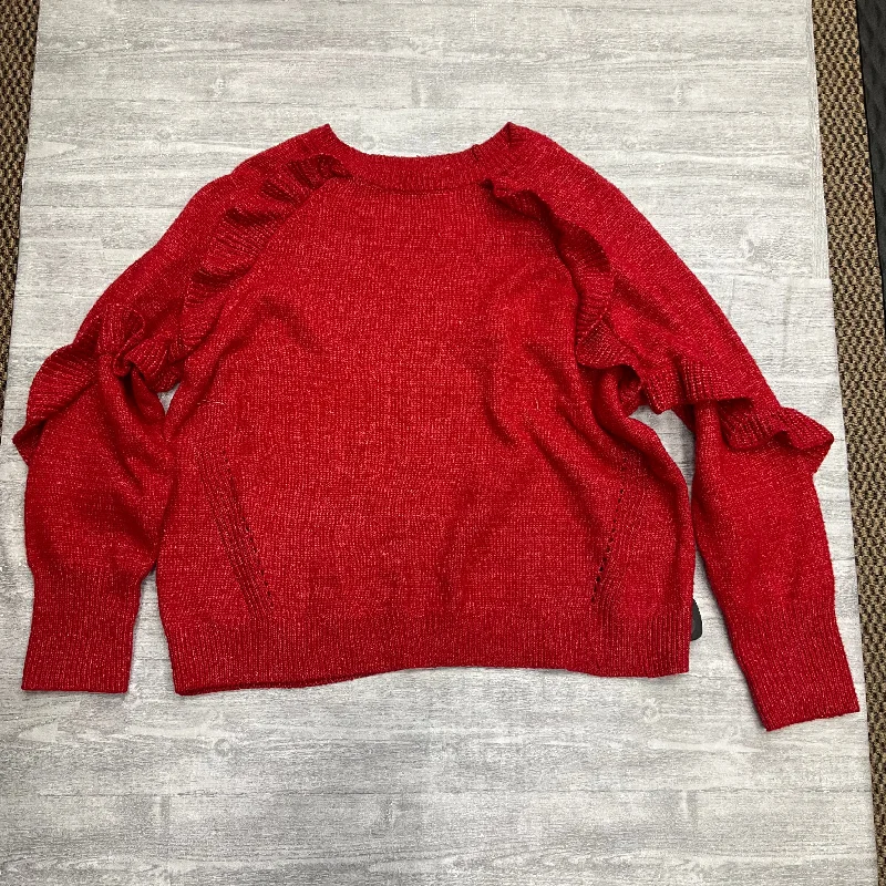 Women's Crew Neck SweatersSweater By Time And Tru In Red, Size: 22