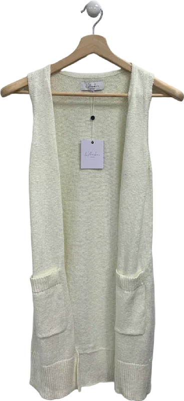 Women's Cashmere SweatersL'Academie White Sleeveless Cardigan UK S