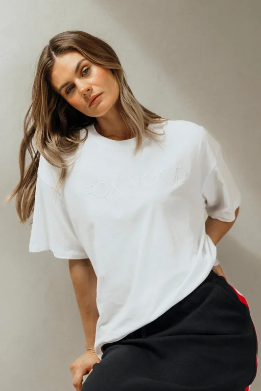 Women's Blouse with Narrow CollarFoxwood Simplified Tee White