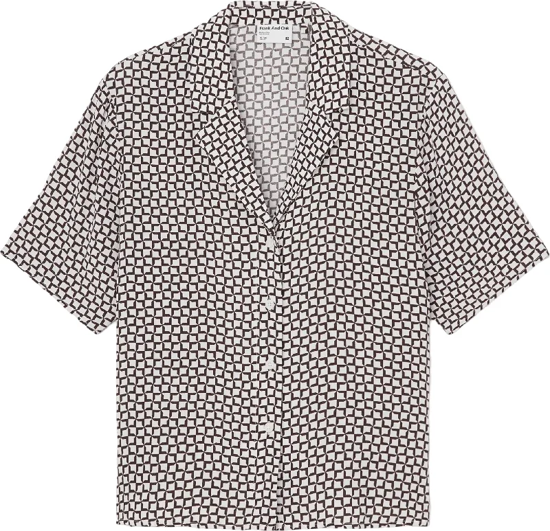 Women's Blouse with Sweetheart NeckThe Fluid Camp Collar Blouse - Women's|-|Chemisier à col cranté The Fluid - Femme