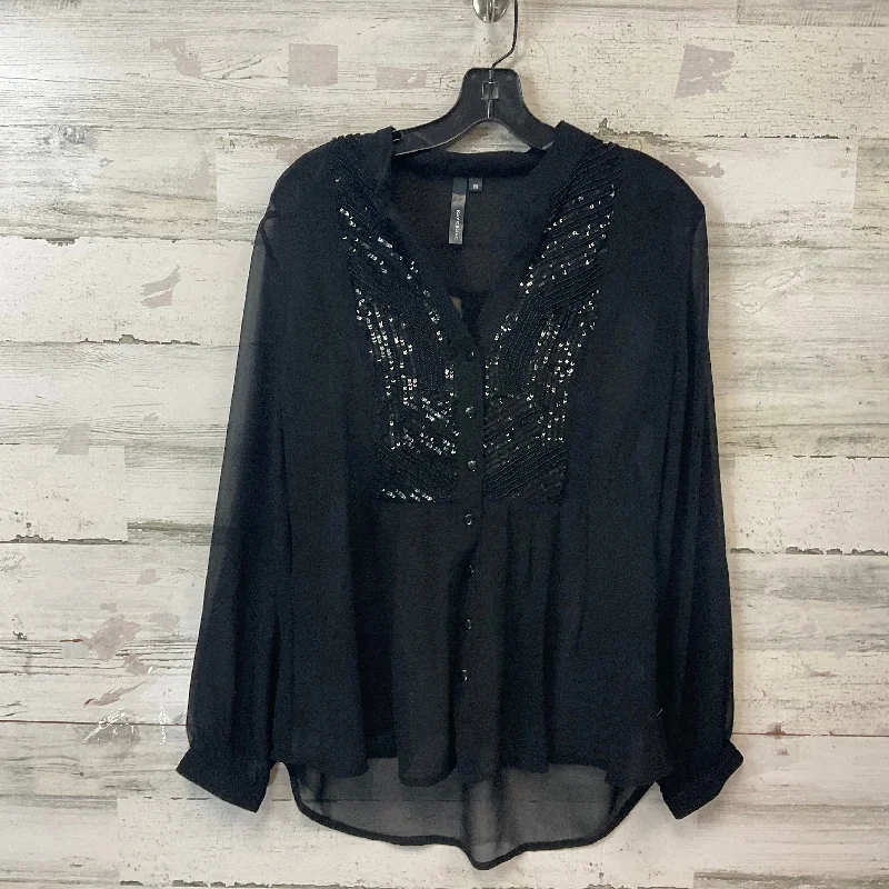 Blouse Long Sleeve By KAY CLINE In Black, Size: M