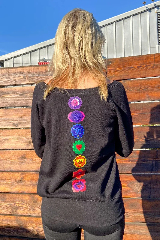 Women's Hooded SweatpantsFULL CHAKRA BACK TERRY CLOTH Boatneck Sweatshirt