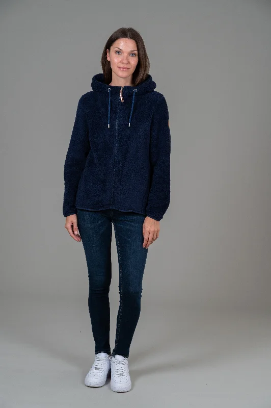 Women's Hooded Sweatshirts with Sherpa LiningNova Navy Supersoft Full-Zip Sherpa