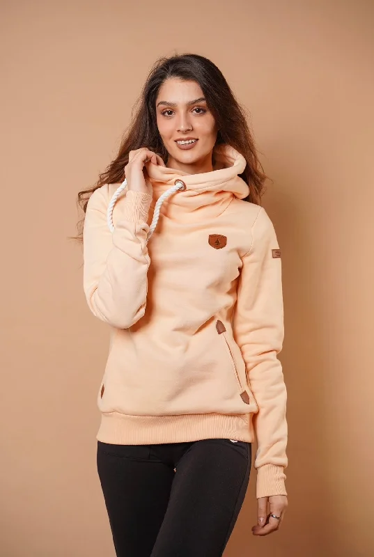 Women's Hooded Sweatshirts with Tweed LiningArtemis Peach Hoodie