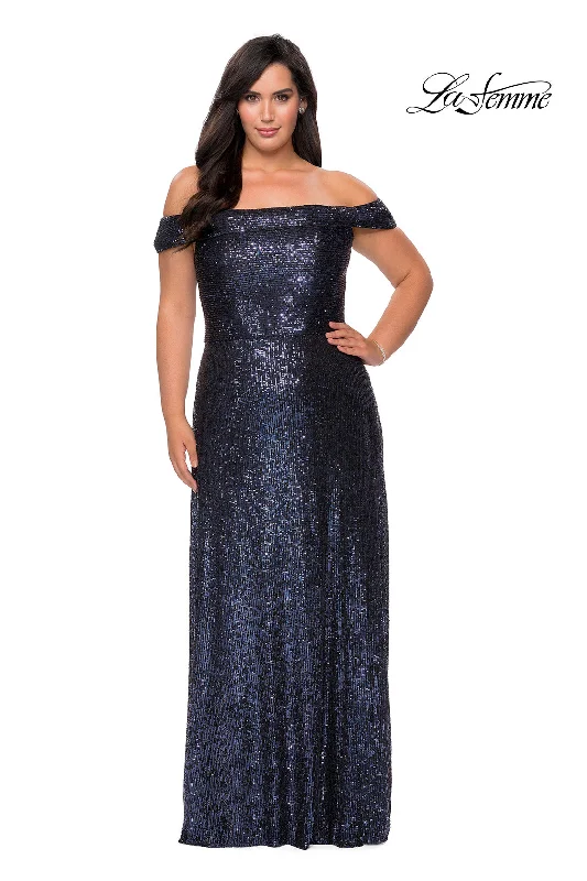 Women's Off-the-Shoulder DressesLa Femme 28988 Plus Size Sequin Off The Shoulder Gown