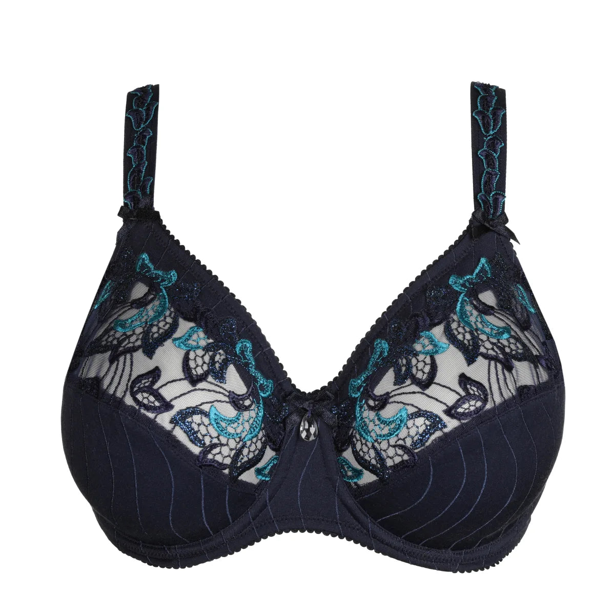 lace trim ladies' underwearPRIMA DONNA DEAUVILLE FULL CUP COMFORT BRA - VELVET BLUE