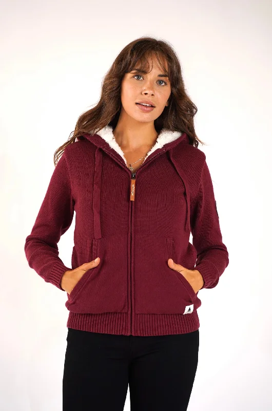 Women's Hooded Sweatshirts with Non-Stretch WaistLuna Mulberry Zip Hoodie