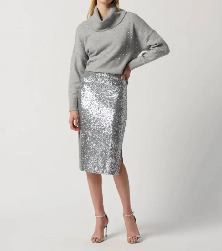 Women's Summer SkirtsSilver Sequins Shirt