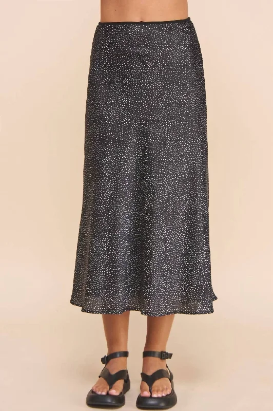 Women's Trendy SkirtsPolka Dot Midi Slip Skirt In Black