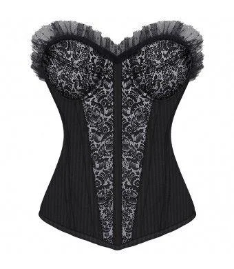 lingerie sets with matching robesVelma Gothic Overbust Fashion Corset With Cups