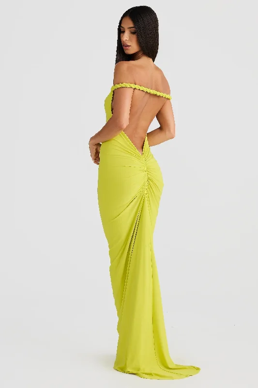 Women's Round-Neck DressesMaia Multi-Way Gown - Chartreuse