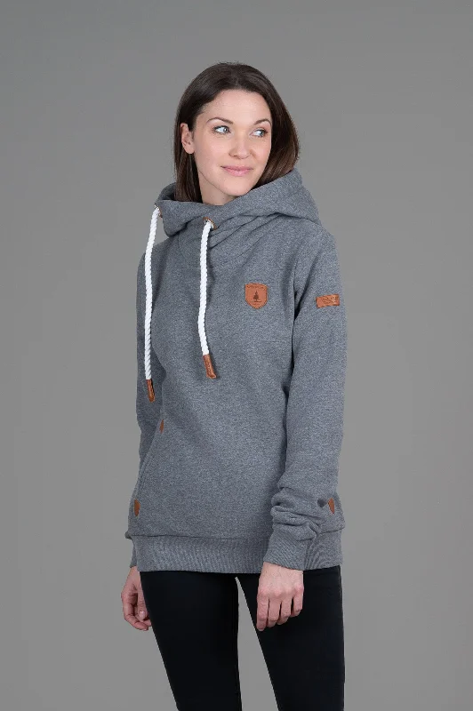 Women's Hooded Sweatshirts with Gradient LiningArtemis Dark Heather Grey Hoodie